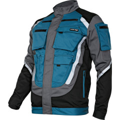 Tröja svart-grå-turkos med reflexband, '3xl', CE, Lahti