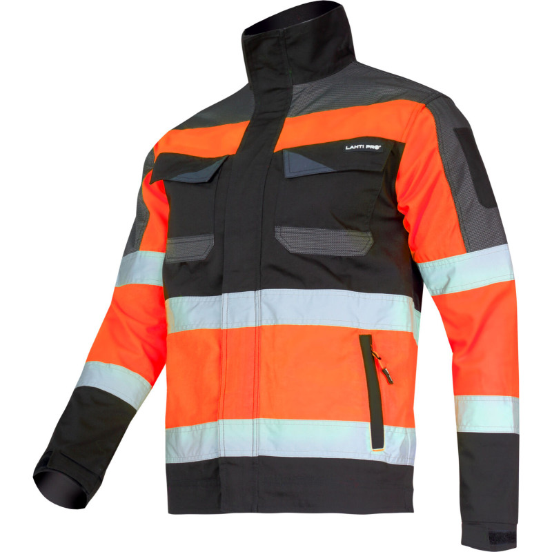 Jacka varning. svart-orange, '3xl', ce, lahti