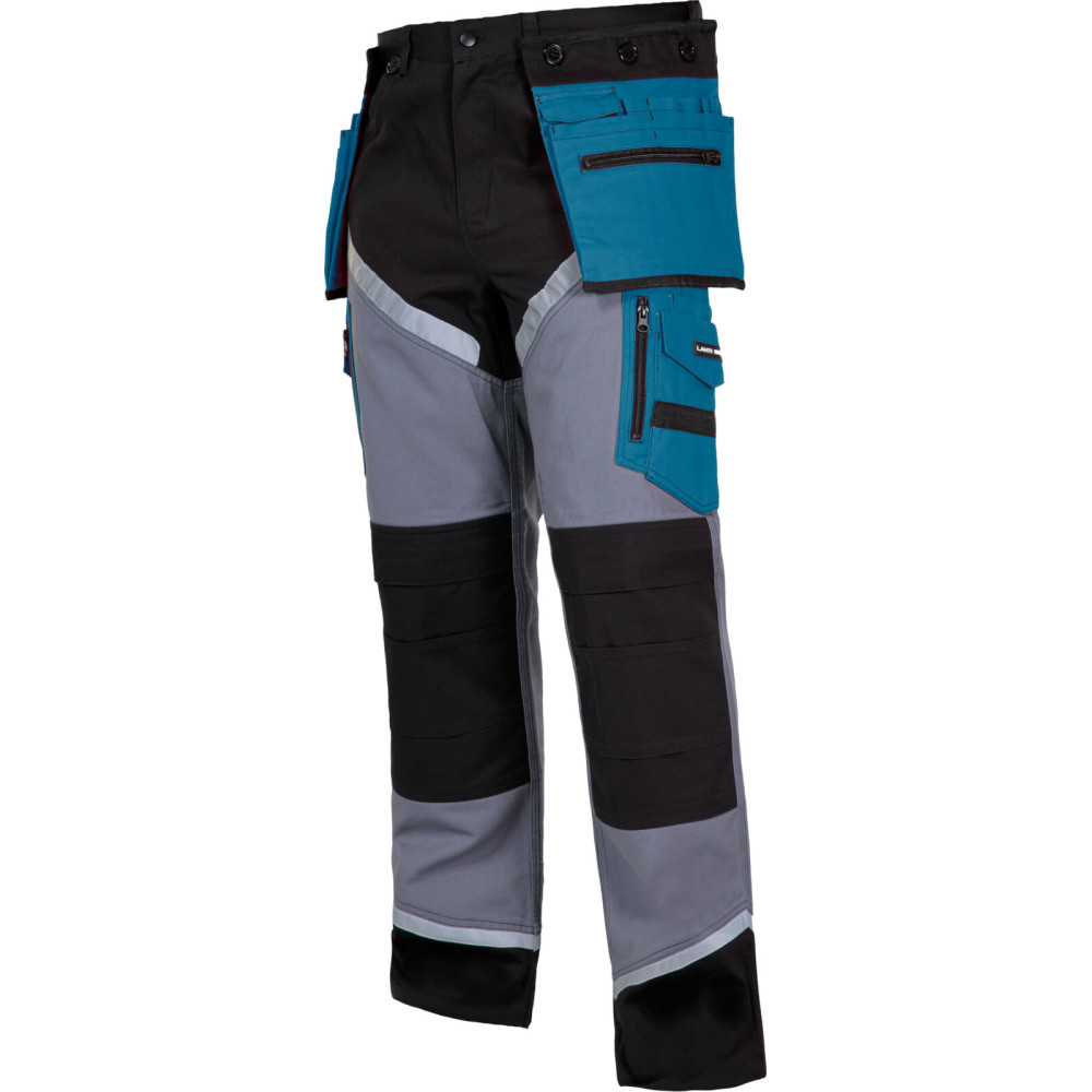 Byxor svart-grå-turk. med reflexband, '2xl', ce, lahti
