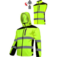 Softshell varning med avtagbara ärmar, gul, 'l', ce, Lahti