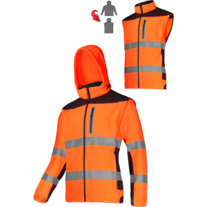 Softshell varning med avtagbara ärmar, fickor, '2xl', CE, Lahti