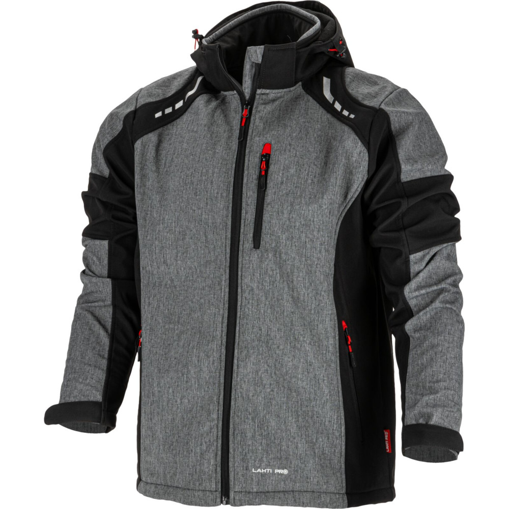 Kurtka softshell z kapt. szar.-czar.-czerw., 'xl', ce, lahti