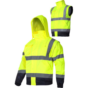 Kurtka ostrzeg. ociep. z odp. ręk., żółta, '3xl', ce, lahti