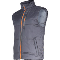 Ärmellose, gefütterte Weste in Grau-Orange, '2XL', CE, Lahti