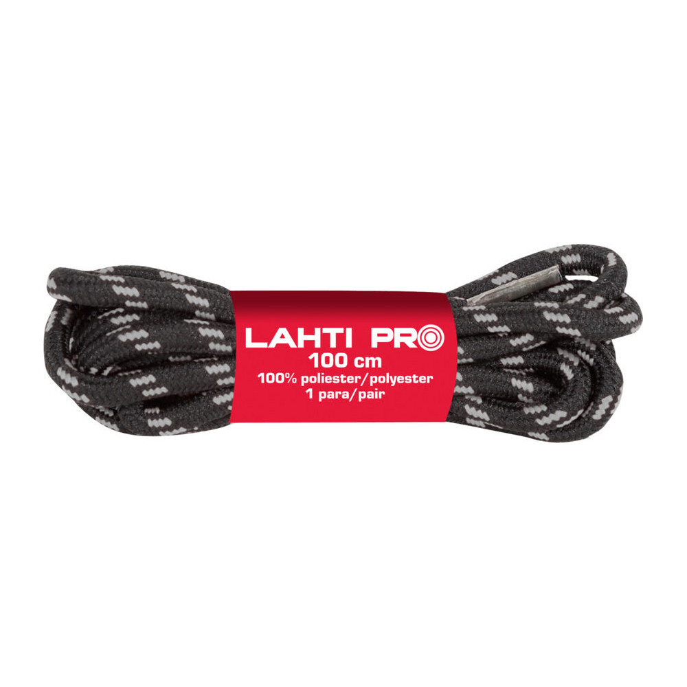 Skosnören runda svart-grå l904022p, 10 par, 120cm, Lahti Skosnören runda svart-grå l904022p, 10 par, 120cm, Lahti