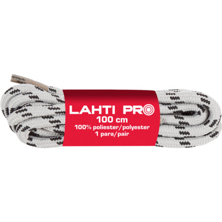 Skosnören runda grå-svart l904045p, 10 par, 150cm, Lahti