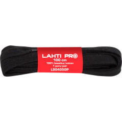 Skosnören platt. 100% bomull. svart. l904050p, 10 par, 100 cm, Lahti.