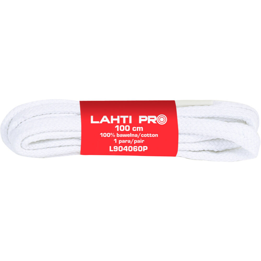 Skosnören platt. 100% bomull. vit. l904060p, 10 par, 100 cm, Lahti Skosnören platt. 100% bomull. vit. l904060p, 10 par, 100 cm, Lahti