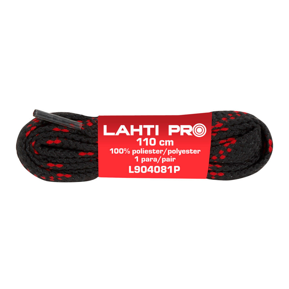 Platta skosnören. svart-röd. l904071p, 10 par, 110cm, Lahti Platta skosnören. svart-röd. l904071p, 10 par, 110cm, Lahti