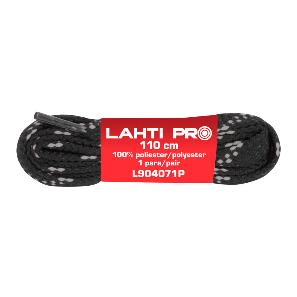 Skosnören platt. svart-grå. l904081p, 10 par, 110cm, Lahti Skosnören platt. svart-grå. l904081p, 10 par, 110cm, Lahti