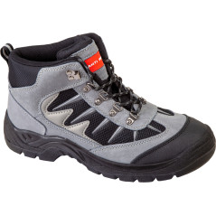 Stövlar i mocka/tyg. Gråsvarta, S1P SRA, '41', CE, Lahti.