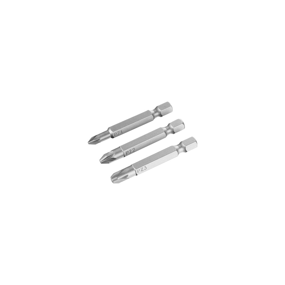 Skruvmejselbits - Pozidriv set PZ1,2,3/50 (3 st). Skruvmejselbits - Pozidriv set PZ1,2,3/50 (3 st).
