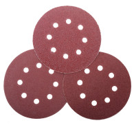Slipande skivor med kardborreband, 125mm i diameter, 5 stycken, korn 80, Proline.