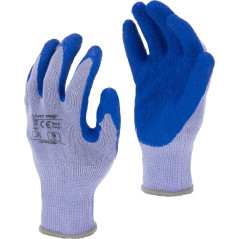 Latexhandskar blå-lila. L210210P, 12 par, '10', CE, Lahti