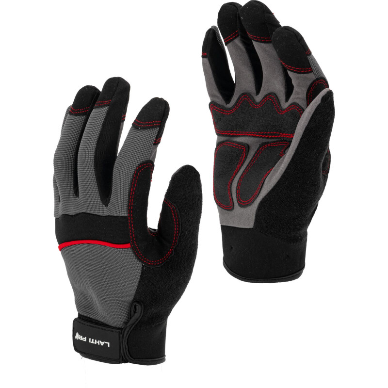 Handskar verkst. svart-grå l280907p, kort, '7', ce, Lahti