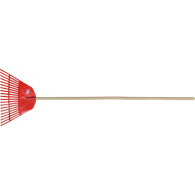 Plastisk träskaft för löv med en bredd på 460 mm och 20 tänder med ett trähandtag på 130 mm (28).