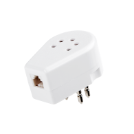 Adapter för belgisk telefonkontakt - vit