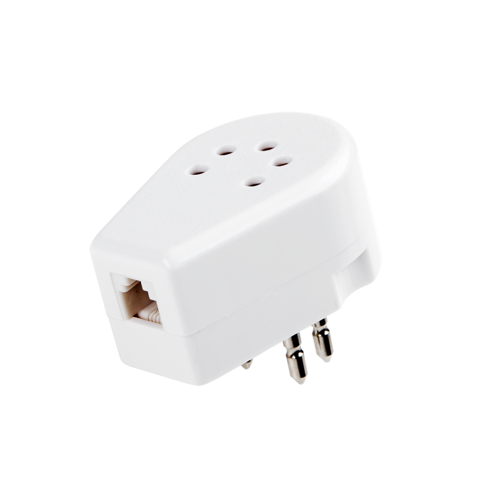 Adapter för belgisk telefonkontakt - vit Adapter för belgisk telefonkontakt - vit