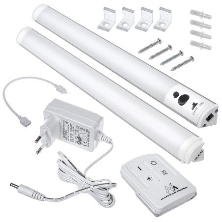 Podszafkowa lampa LED Maclean, liniowa, zestaw 2 moduły z pilotem i zasilaczem, max 4 moduły na jednym zasilaczu, MCE245