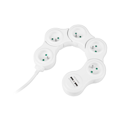 Nätadapter (snake) Rebel, 5 uttag, 1,5m sladd