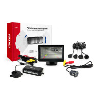 Parkeringssensorset TFT01 4,3' med HD-308-LED-kamera 4 svarta sensorer 'gold'