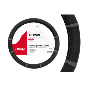 Pokrowiec nakładka na kierownicę samochodową m 37-39cm swc-06-m amio-01361