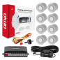 Parkeringssensorset med backning buzzer 8 sensorer silver amio-01596