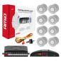 Parkeringssensorset för backning med 8 LED-sensorer silver amio-01598