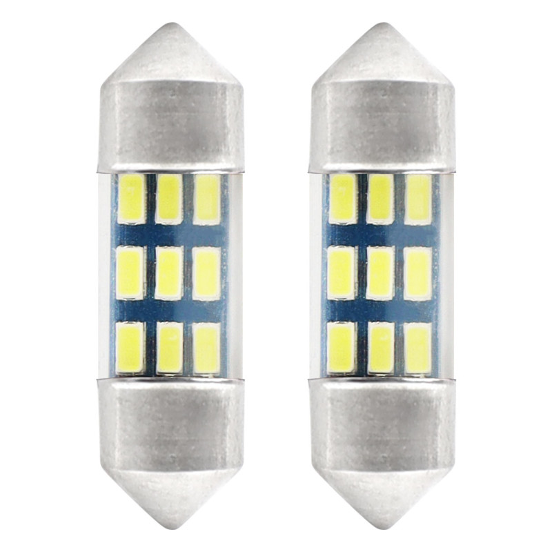 LED-lampor standard 3014 9smd festoon c5w c10w c3w 31mm vit 12v amio-01089
