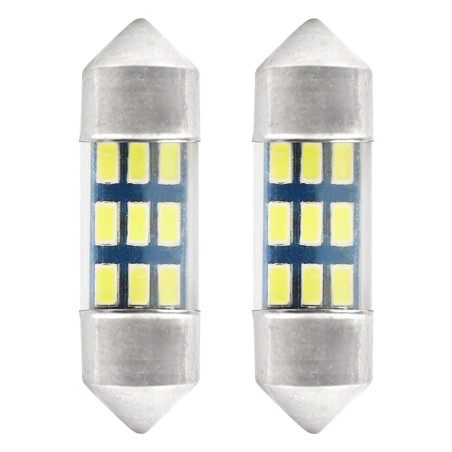 LED-lampor standard 3014 9smd festoon c5w c10w c3w 31mm vit 12v amio-01089
