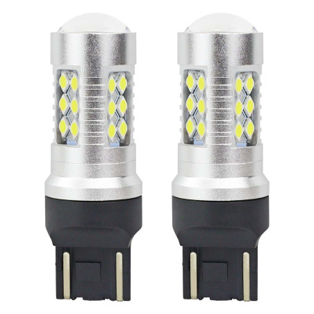 LED-lampor Canbus 3030 24 SMD T20 7443 W21/5W vit 12V 24V AMIO-02126