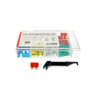 Bil säkringar platt standard komplett set 80 st. mix amio-02224