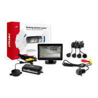 Parkeringssensorset TFT01 4,3' med HD-305 kamera LED 4 svarta sensorer 'gold'