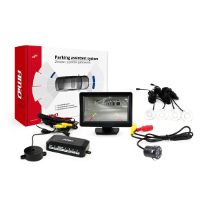 Zestaw czujników parkowania tft01 4,3' z kamerą hd-307-ir 4 sensory białe