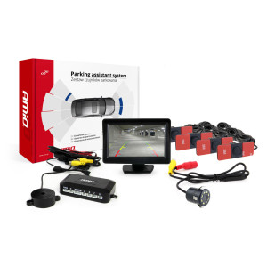 Zestaw czujników parkowania tft01 4,3' z kamerą hd-308-led 4 sensory czarne wewnętrzne