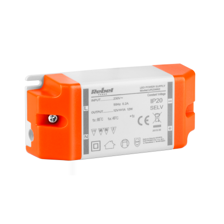 Nätdel REBEL för LED-ljusslingor 12V 1A (YSL12-1201000) 12 watt max.