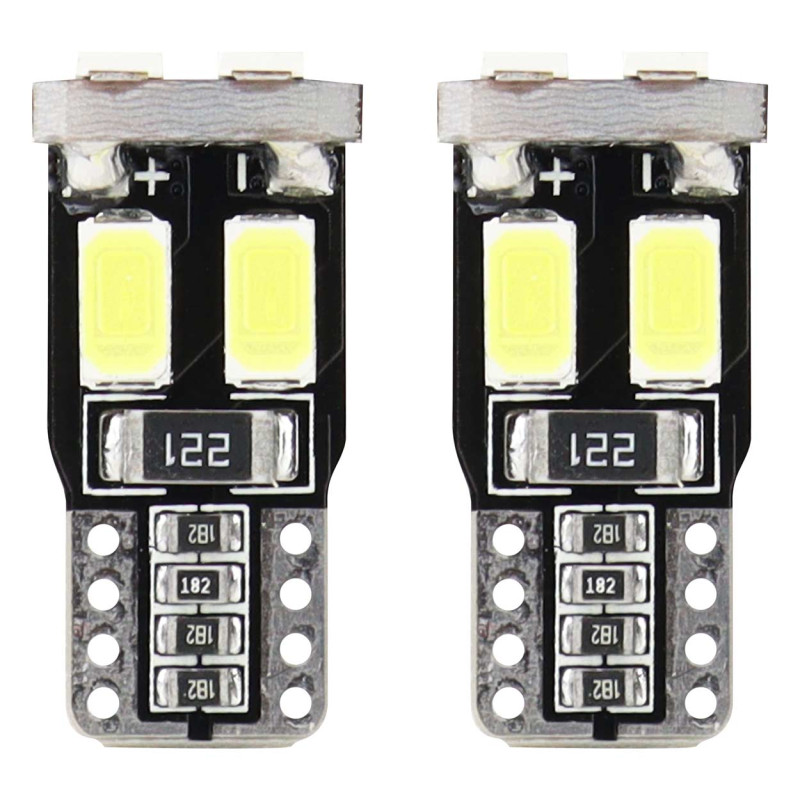LED-lampor canbus 6smd 5730 t10 w5w vit amio-01622