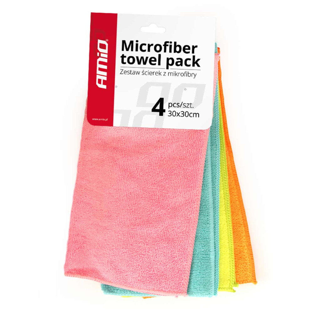 Set med mikrofibertrasor för bilen 4 st. 30x30 cm cwash-02 amio-01046