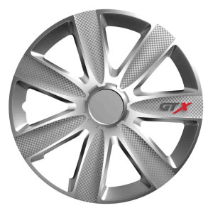 Hjulnavskåpa i kolfiber silver GTX 16 tum