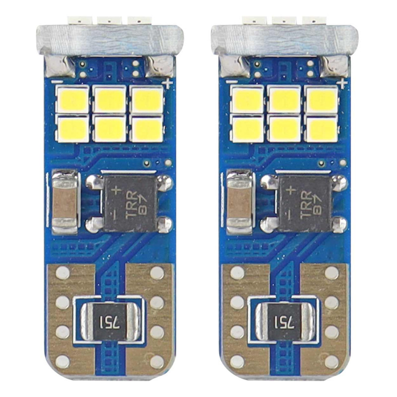 LED-lampor Canbus 18 SMD ultraljusa 2016 T10E W5W vita 12V 24V AMIO-01292