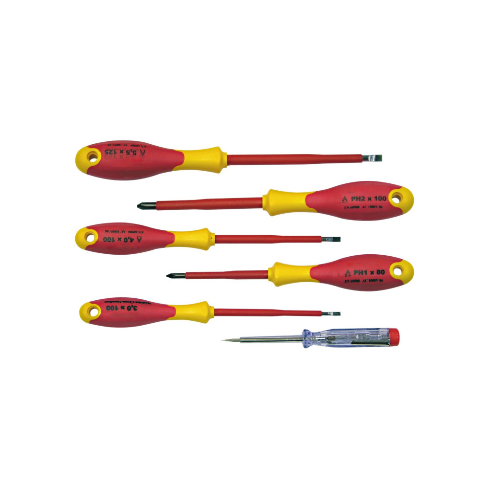Skruvmejsel el. 2-delars set kk23-pz st.5+isol. spänning 1000v ce