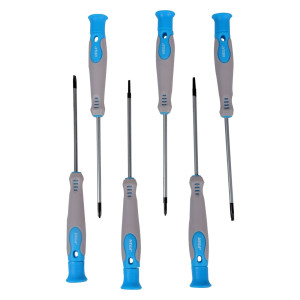 Set med 6 stycken precisionsmejslar, s2, soft touch.
