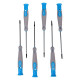 Set med 6 stycken precisionsmejslar, s2, soft touch.