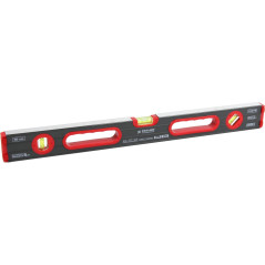 Vattenpass i aluminium 1000 mm, 3 libeller, med handtag för längd- och djupprofiler Proline.