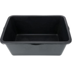 Rektangulär cementblandare med 90 liter kapacitet, transporthandtag.