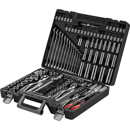 Zestaw 217 delar. Bitsfästen 1/4 3/8 1/2 nycklar crv proline.