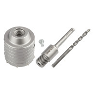 Otwornica widiowa 65mm z adapterem SDS+ oraz wiertłem pilotującym