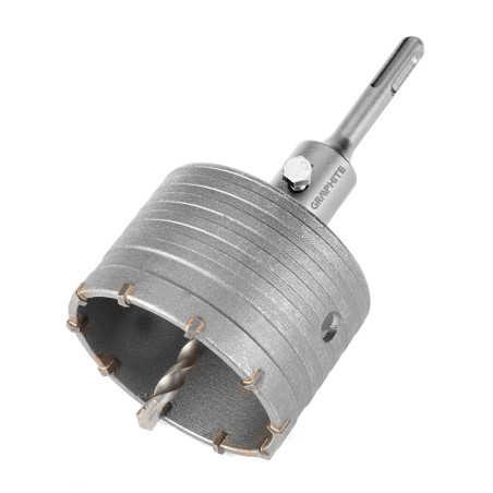 Hålsåg med en diameter på 85 mm med SDS+-adapter och centrumborr.