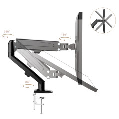Monitorfäste Maclean, gasfjäder, 13'-27', 8 kg, svart, MC-860N | HandlaSmidigt.se