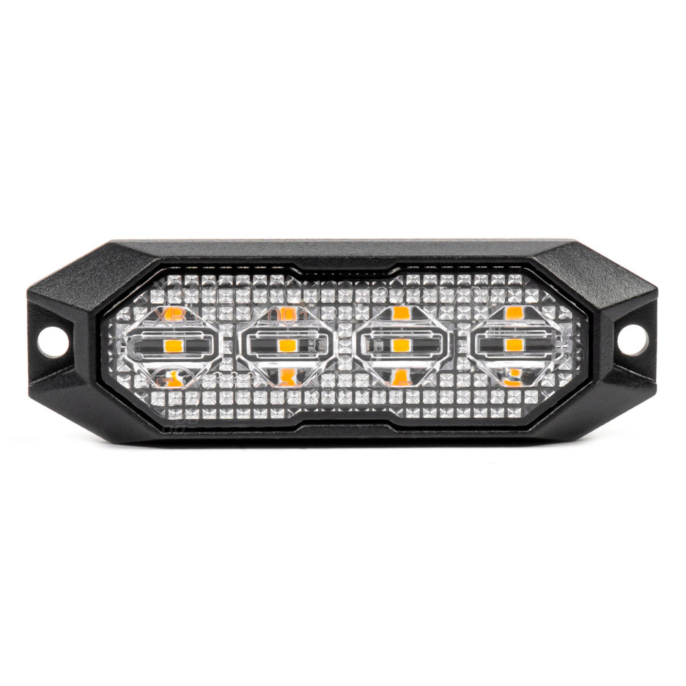 Blixtljus varning platt 4x3w led r65 r10 12v 24v amio-03929 Blixtljus varning platt 4x3w led r65 r10 12v 24v amio-03929